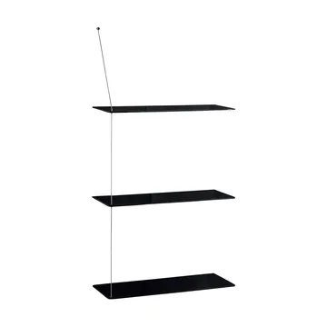Stedge hylle - Svart eik-børstet stål, 60 cm, 3 hyller - Woud
