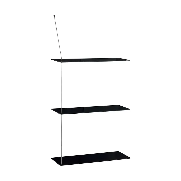 Stedge hylle - Svart eik-børstet stål, 60 cm, 3 hyller - Woud