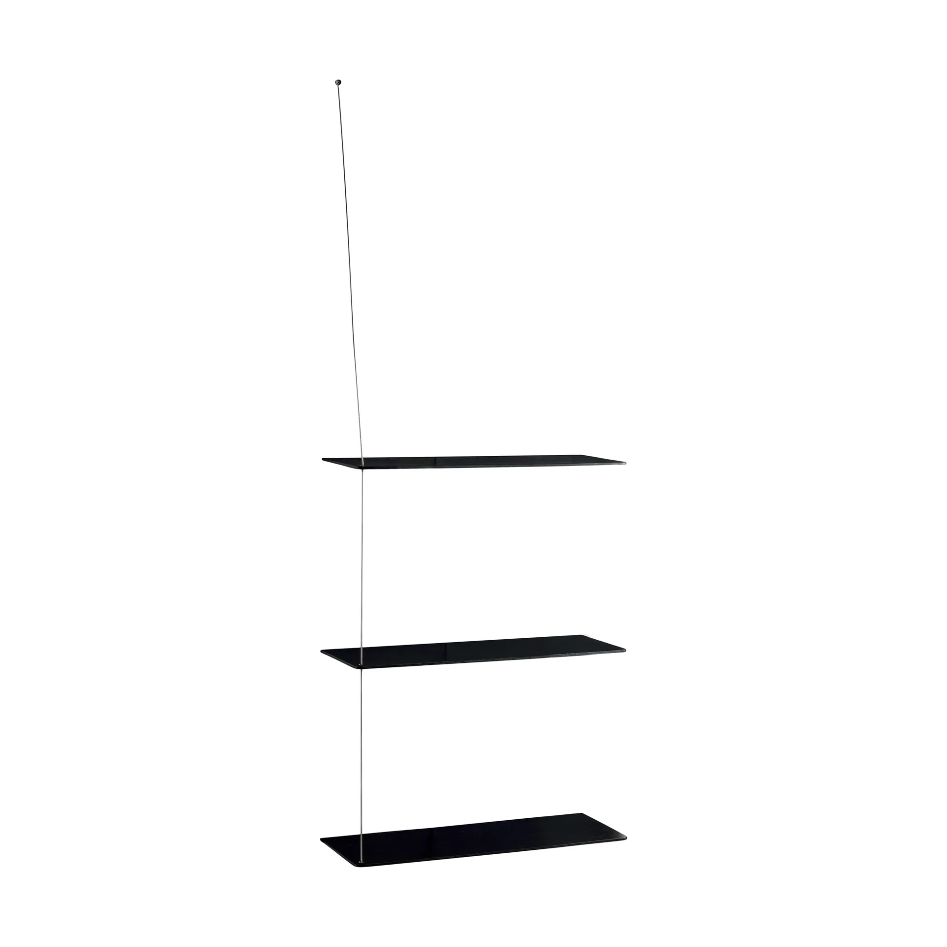Stedge hylle, Svart eik-børstet stål, 60 cm, 3 hyller Woud