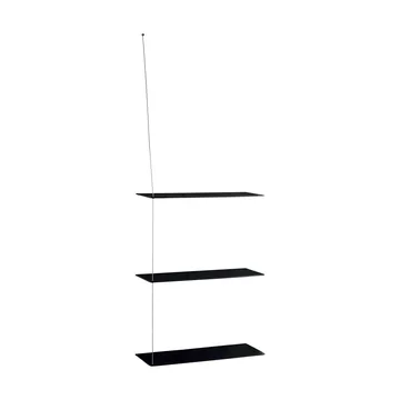 Stedge hylle - Svart eik-børstet stål, 60 cm, 3 hyller - Woud