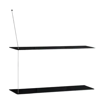 Stedge hylle - Svart eik-børstet stål, 80 cm, 2 hyller - Woud