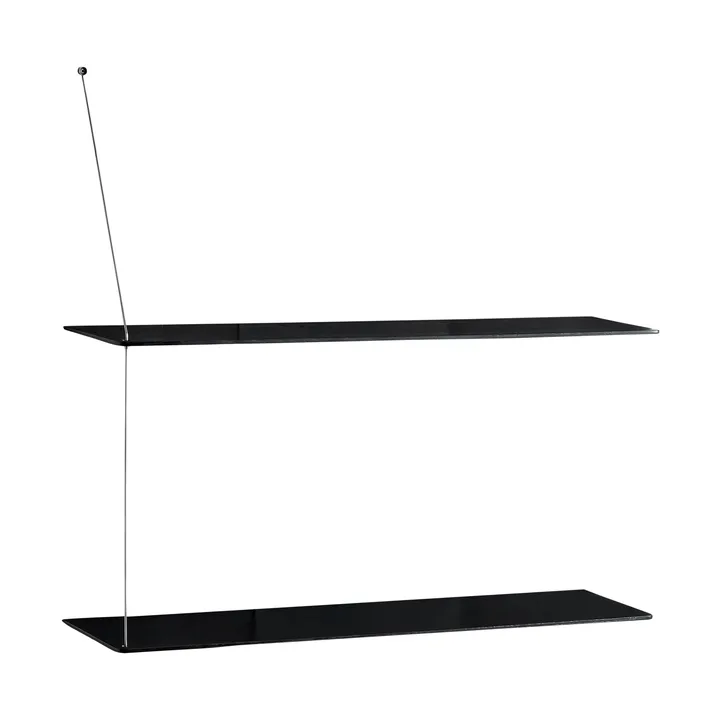 Stedge hylle - Svart eik-børstet stål, 80 cm, 2 hyller - Woud