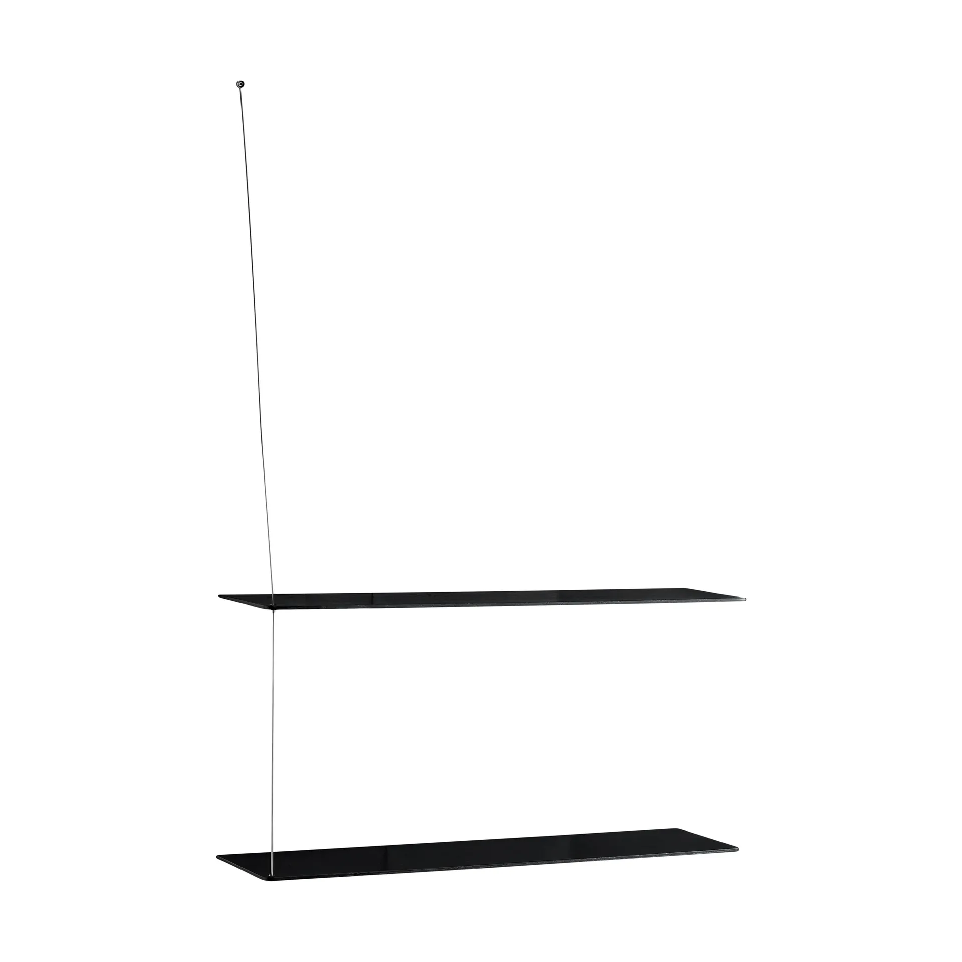 Stedge hylle, Svart eik-børstet stål, 80 cm, 2 hyller Woud