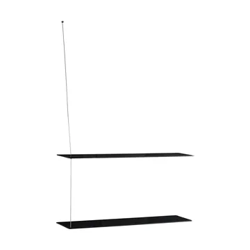 Stedge hylle - Svart eik-børstet stål, 80 cm, 2 hyller - Woud
