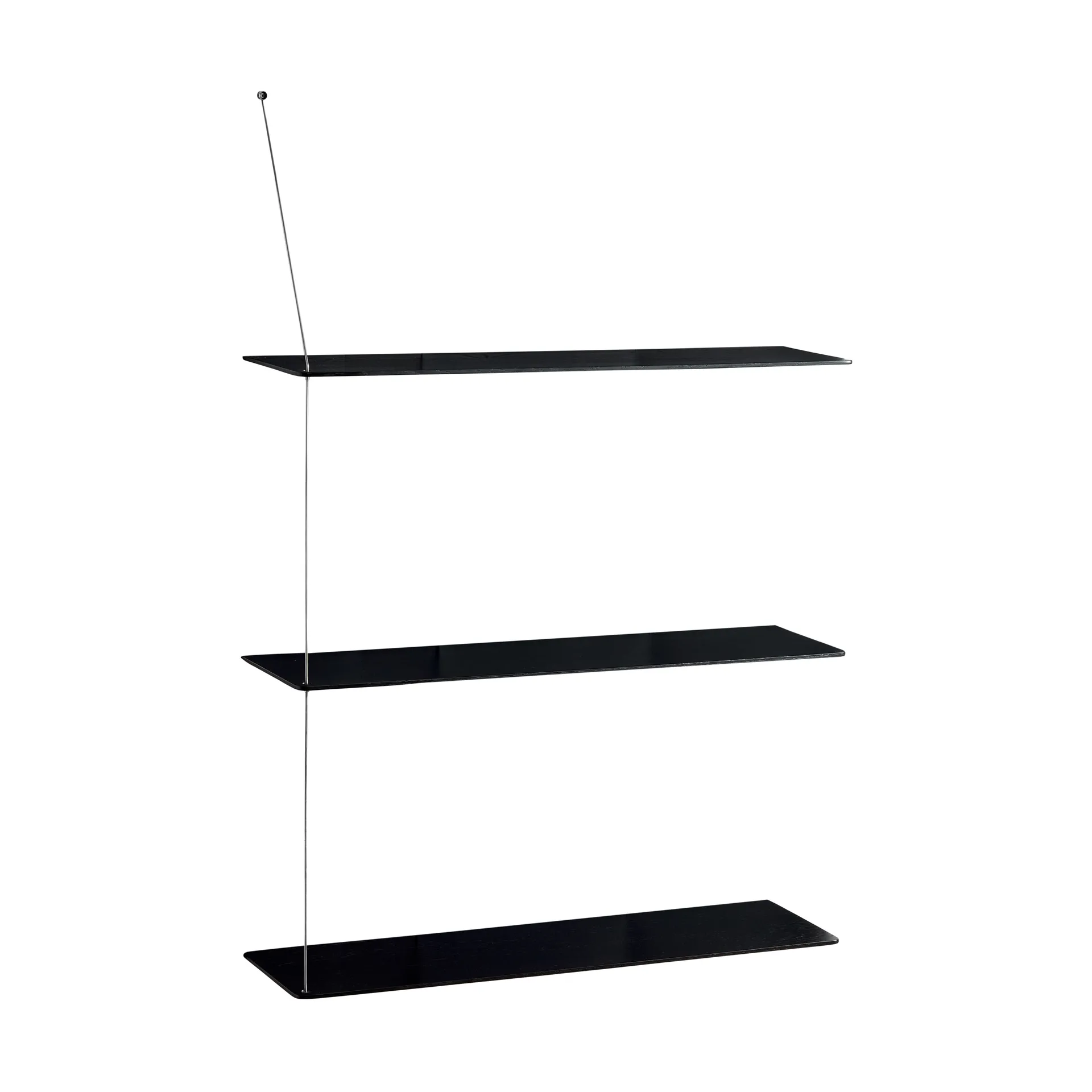 Stedge hylle, Svart eik-børstet stål, 80 cm, 3 hyller Woud