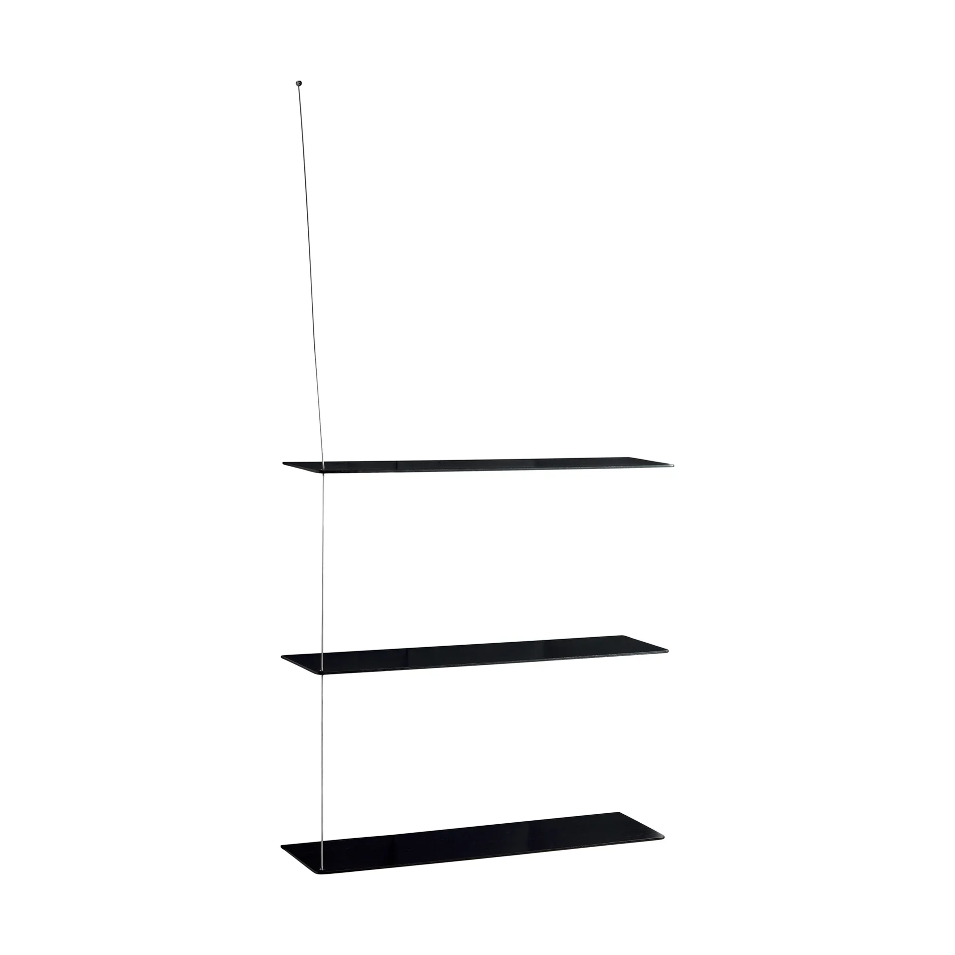 Stedge hylle, Svart eik-børstet stål, 80 cm, 3 hyller Woud