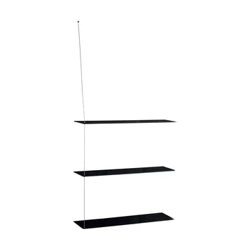 Stedge hylle - Svart eik-børstet stål, 80 cm, 3 hyller - Woud