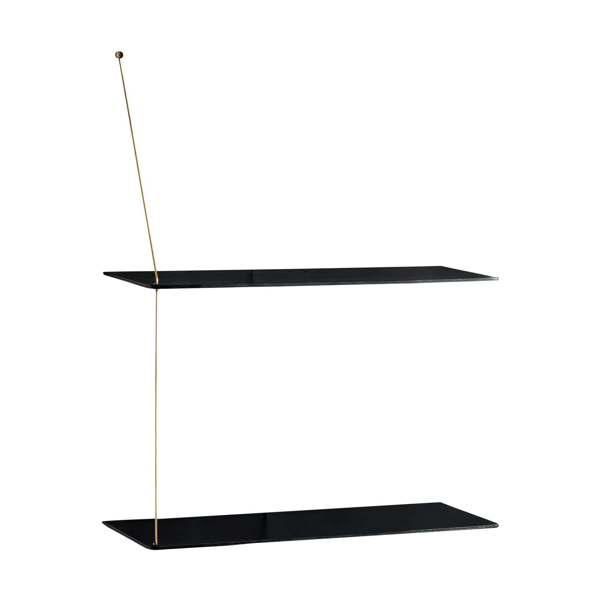 Stedge hylle, Svart eik-messing, 60 cm, 2 hyller Woud