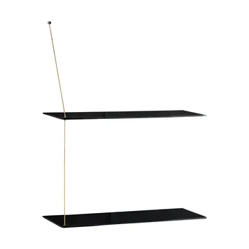 Stedge hylle - Svart eik-messing, 60 cm, 2 hyller - Woud