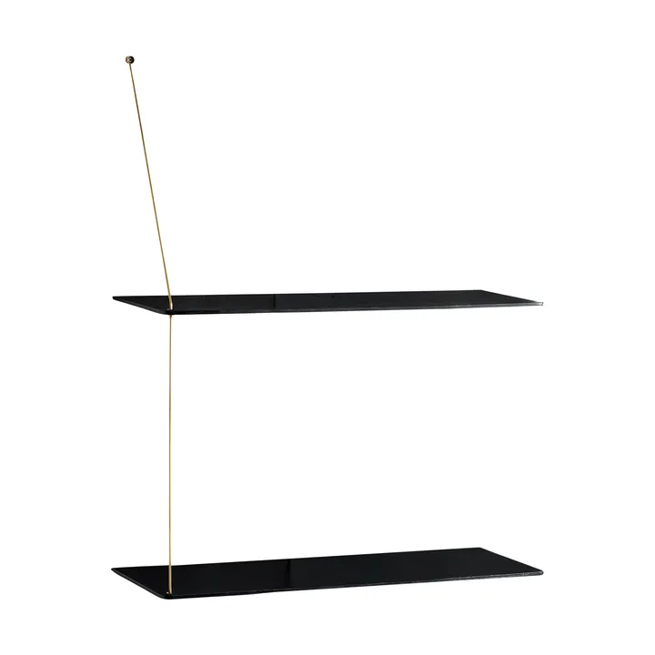 Stedge hylle - Svart eik-messing, 60 cm, 2 hyller - Woud