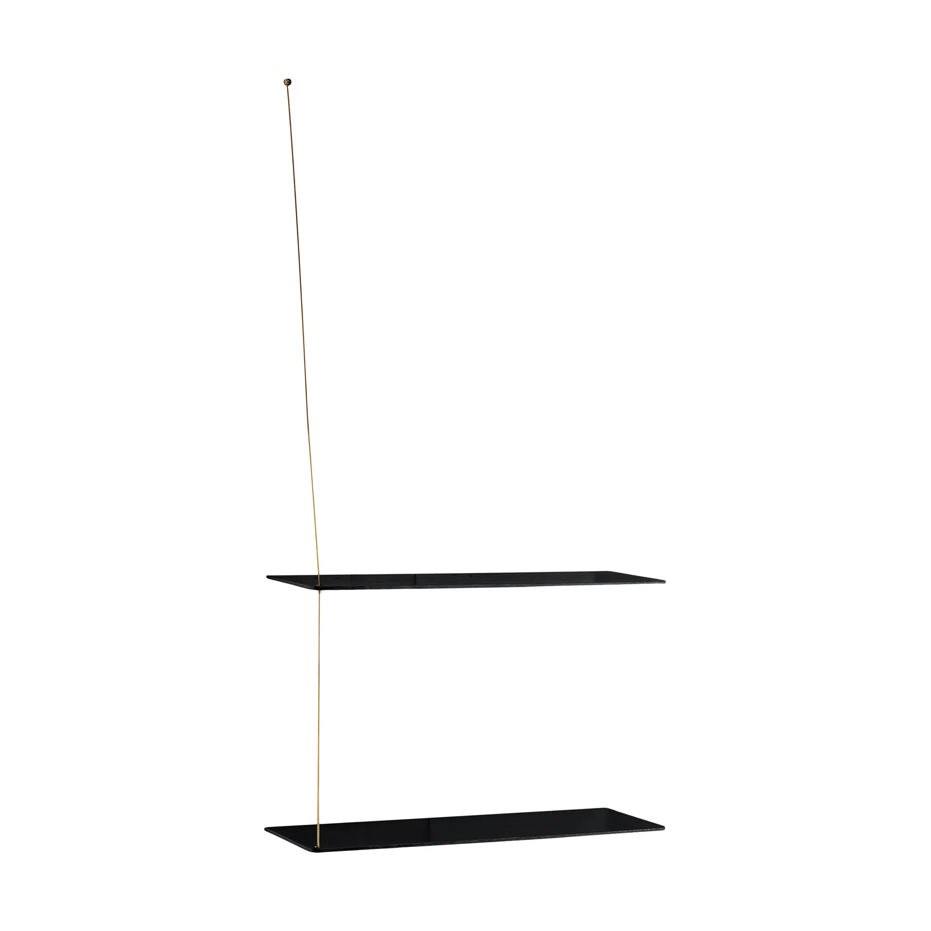 Stedge hylle, Svart eik-messing, 60 cm, 2 hyller Woud