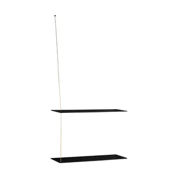 Stedge hylle - Svart eik-messing, 60 cm, 2 hyller - Woud