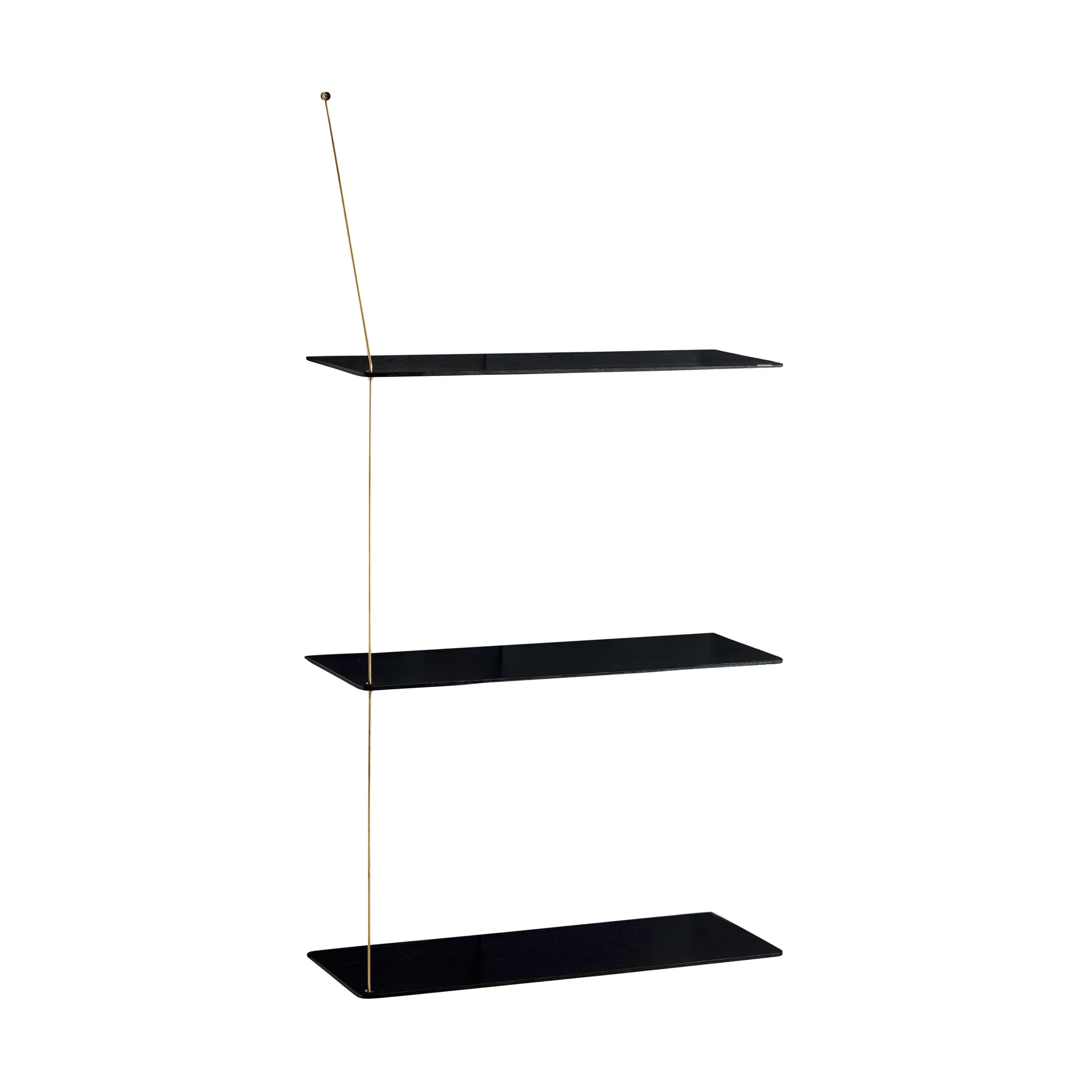 Stedge hylle, Svart eik-messing, 60 cm, 3 hyller Woud