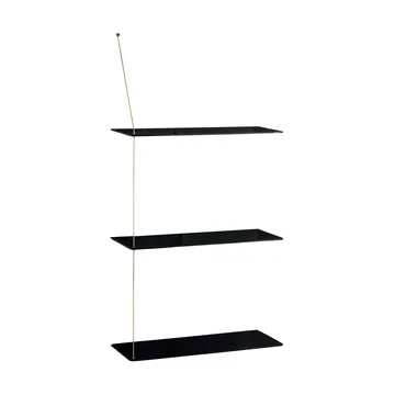 Stedge hylle - Svart eik-messing, 60 cm, 3 hyller - Woud