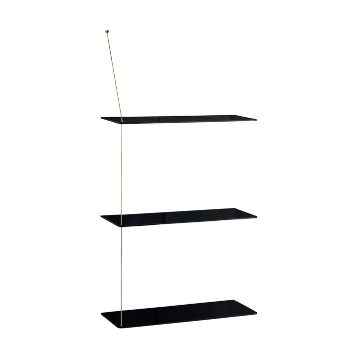 Stedge hylle - Svart eik-messing, 60 cm, 3 hyller - Woud