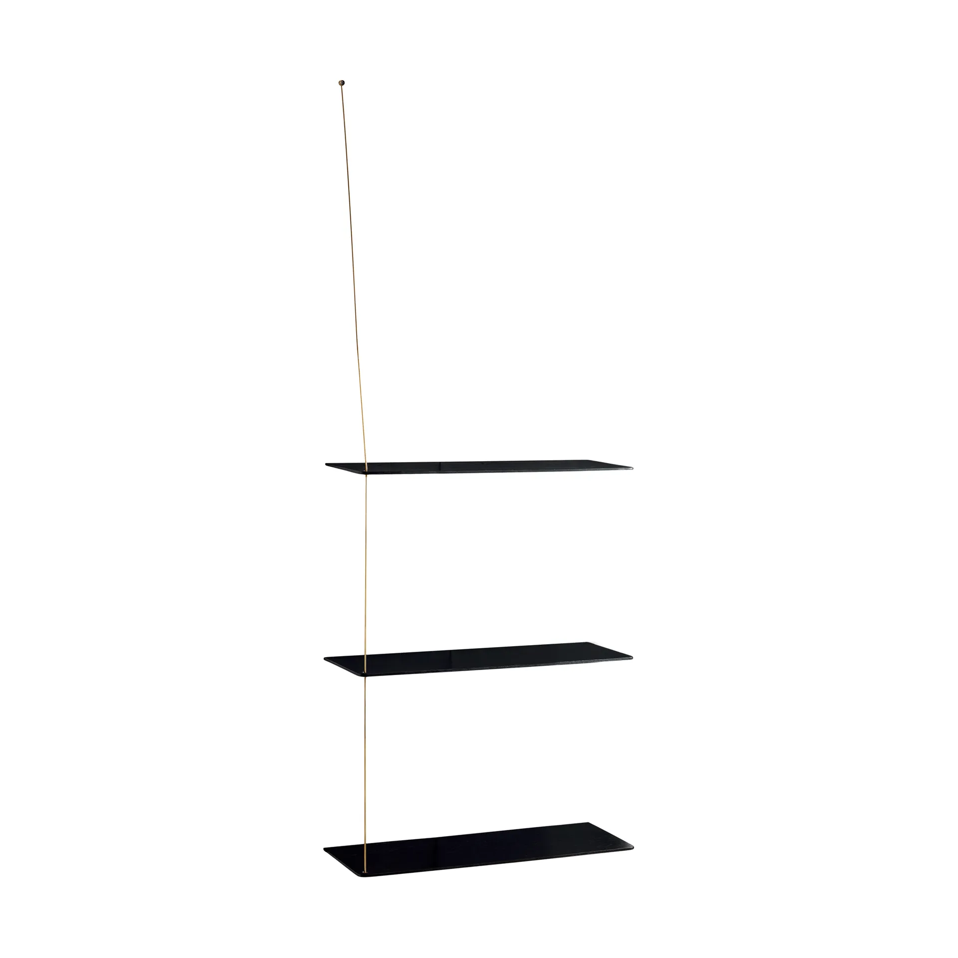 Stedge hylle, Svart eik-messing, 60 cm, 3 hyller Woud