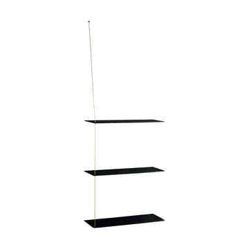 Stedge hylle - Svart eik-messing, 60 cm, 3 hyller - Woud
