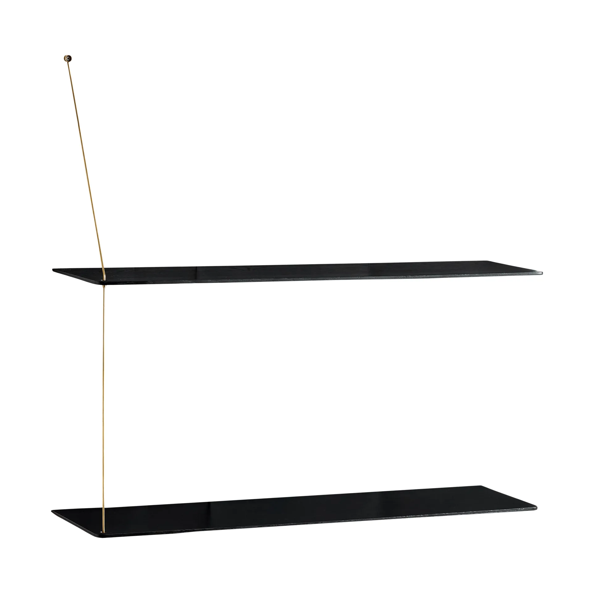 Stedge hylle, Svart eik-messing, 80 cm, 2 hyller Woud