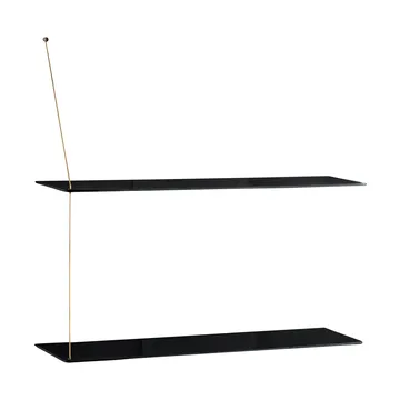 Stedge hylle - Svart eik-messing, 80 cm, 2 hyller - Woud