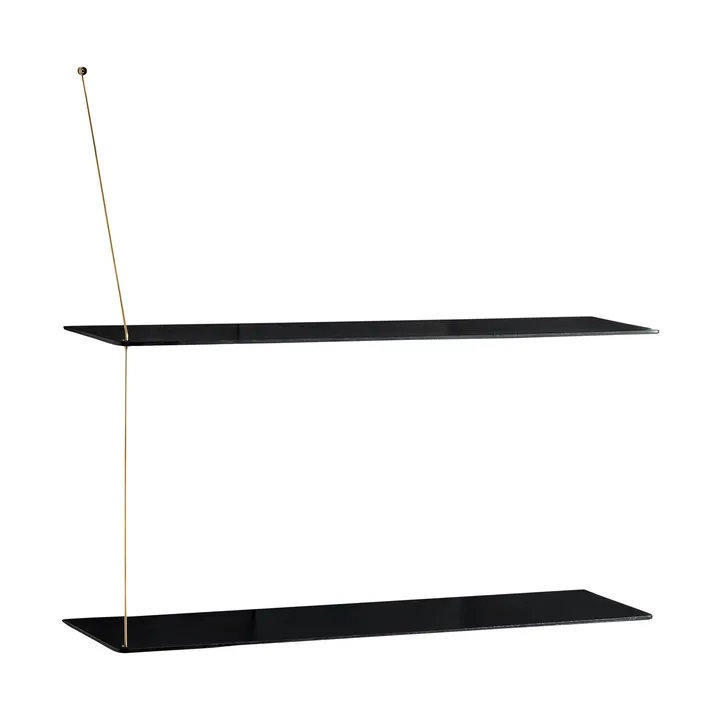 Stedge hylle - Svart eik-messing, 80 cm, 2 hyller - Woud
