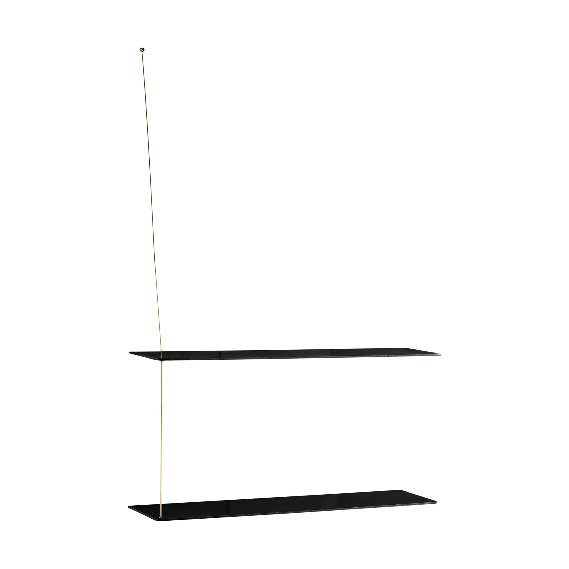 Stedge hylle, Svart eik-messing, 80 cm, 2 hyller Woud