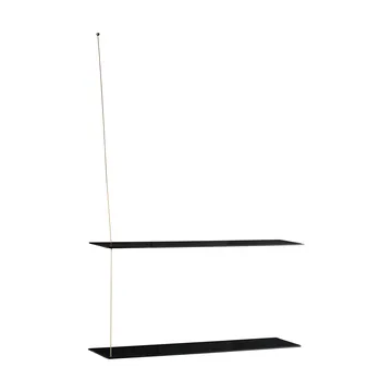 Stedge hylle - Svart eik-messing, 80 cm, 2 hyller - Woud
