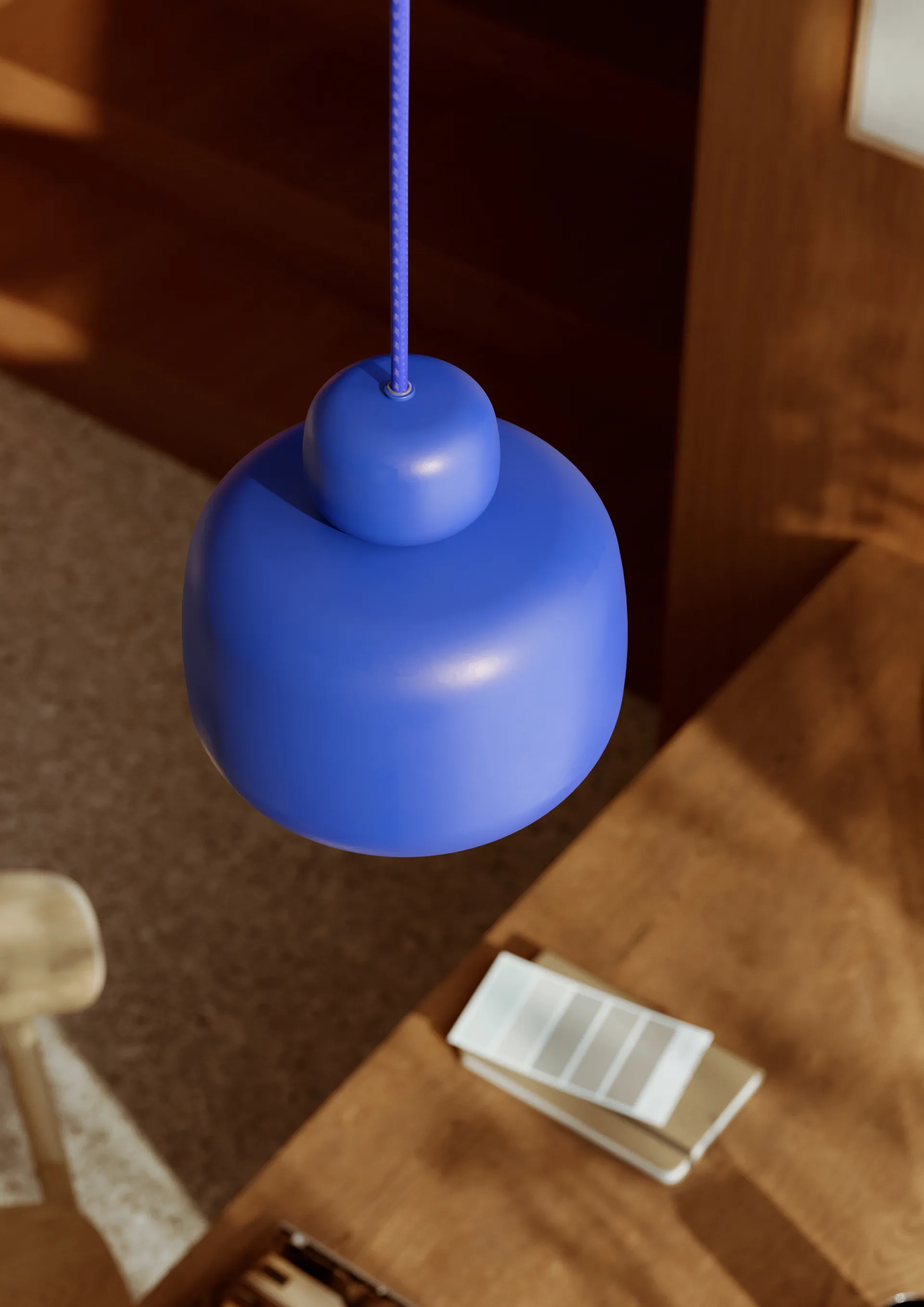 Stone taklampe small, Cobalt blue Woud
