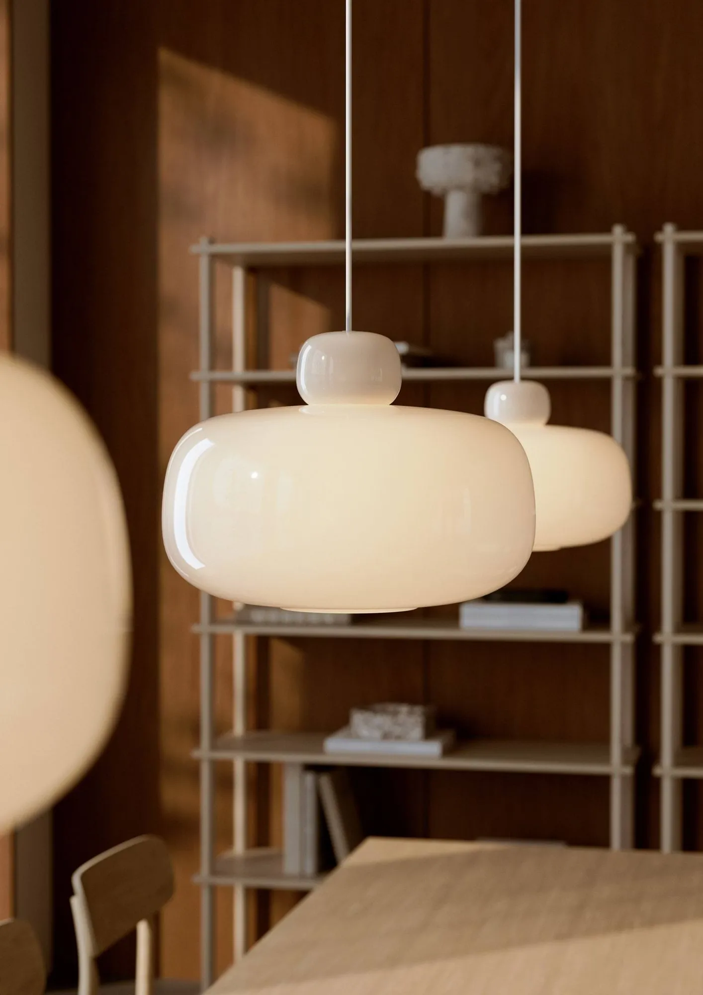 Stone taklampe small, Stor, oval Woud