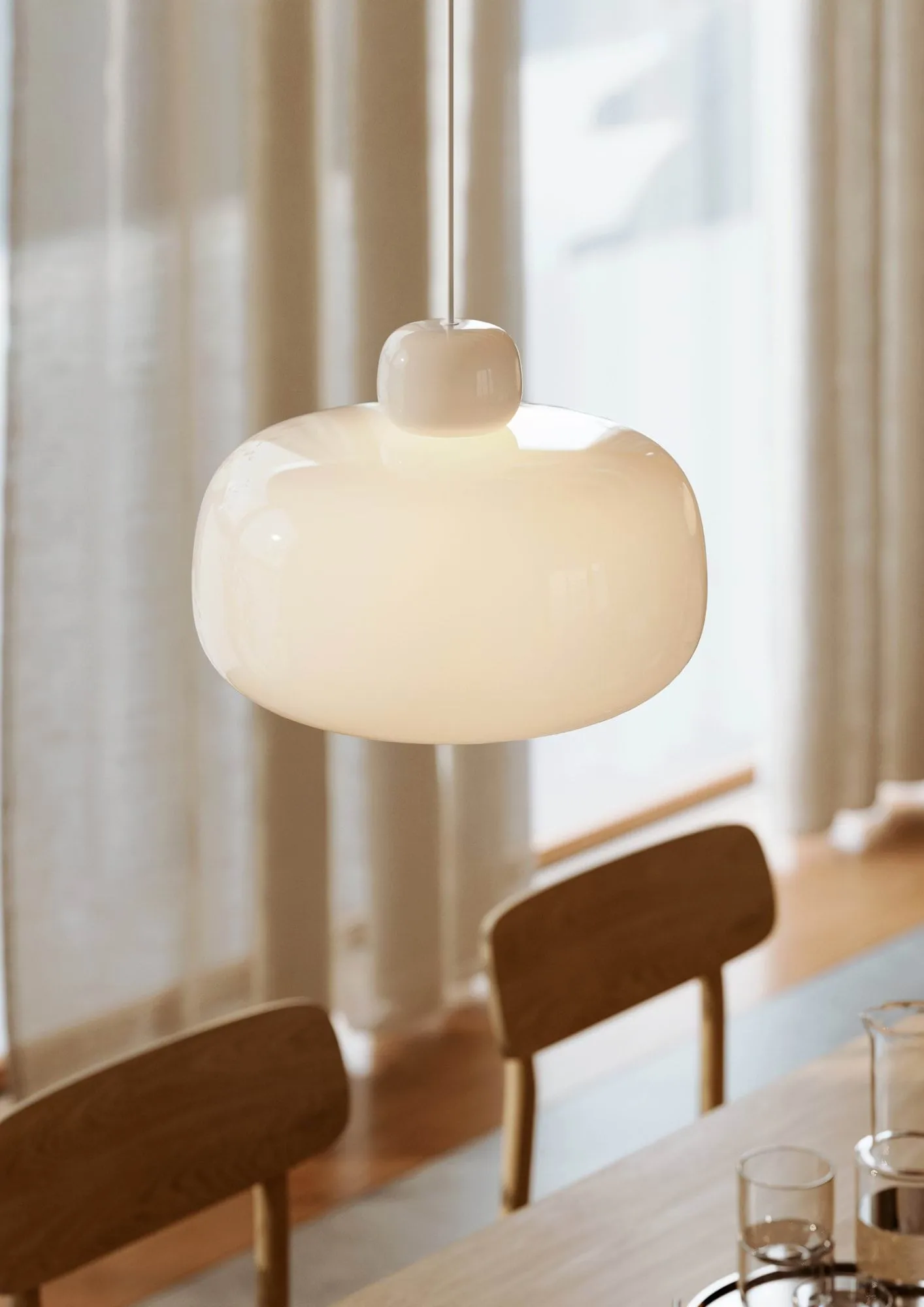 Stone taklampe small, Stor, oval Woud