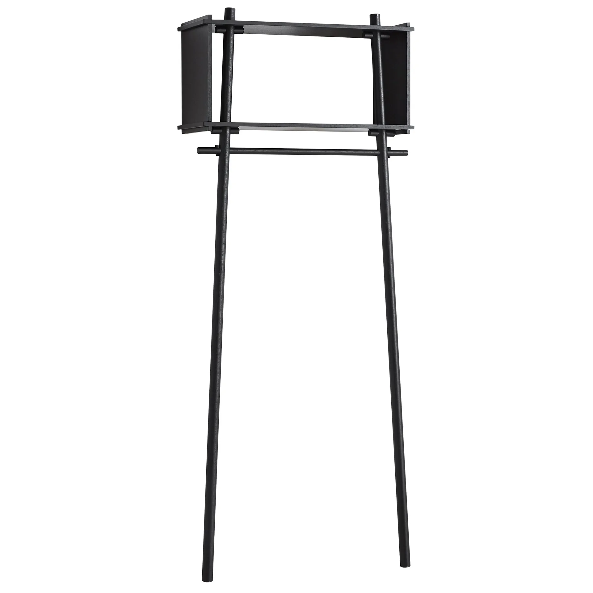 Töjbox klesstativ, svartlakkert eik Woud