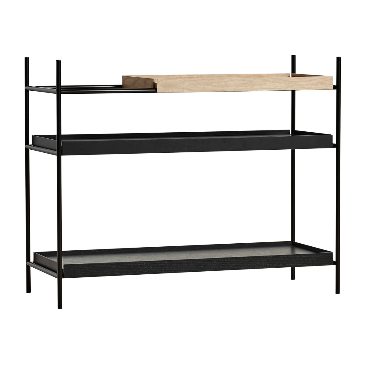Woud Tray hylle lav eik, 80 x 100 cm Style 4 | Skandinavisk Design | Hyller & Hyllesystem | Svart