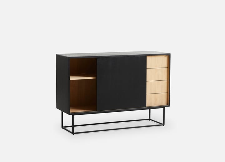 Virka sideboard, høy 120 cm, Svart - eik Woud