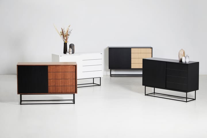 Virka sideboard, høy 120 cm, Svart - eik Woud