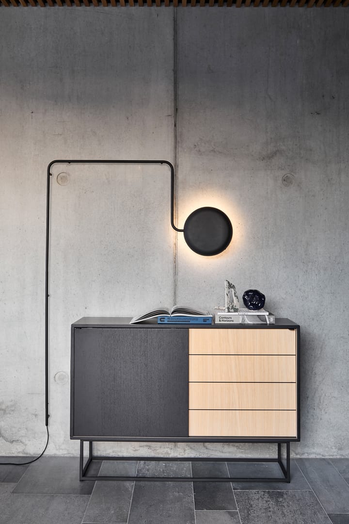 Virka sideboard, høy 120 cm, Svart - eik Woud