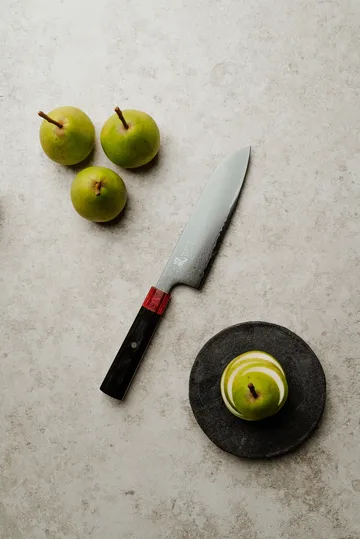 Rei santokukniv - Rød-svart, DLC, 16,5 cm - Yaxell