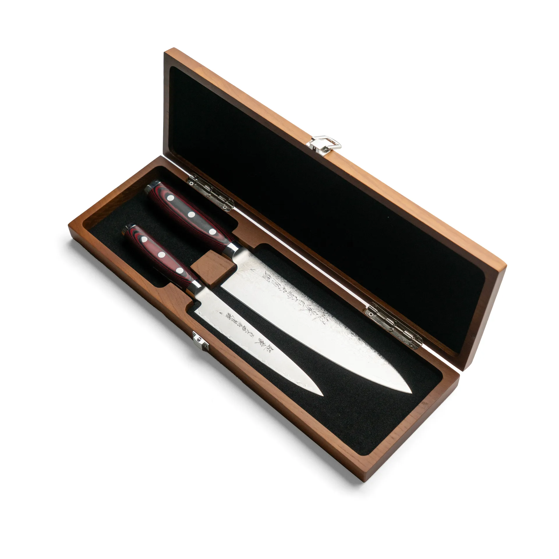 Super Gou knivsett i etui, 2 deler, Natur-rød-svart, 20 cm, 12,5 cm Yaxell