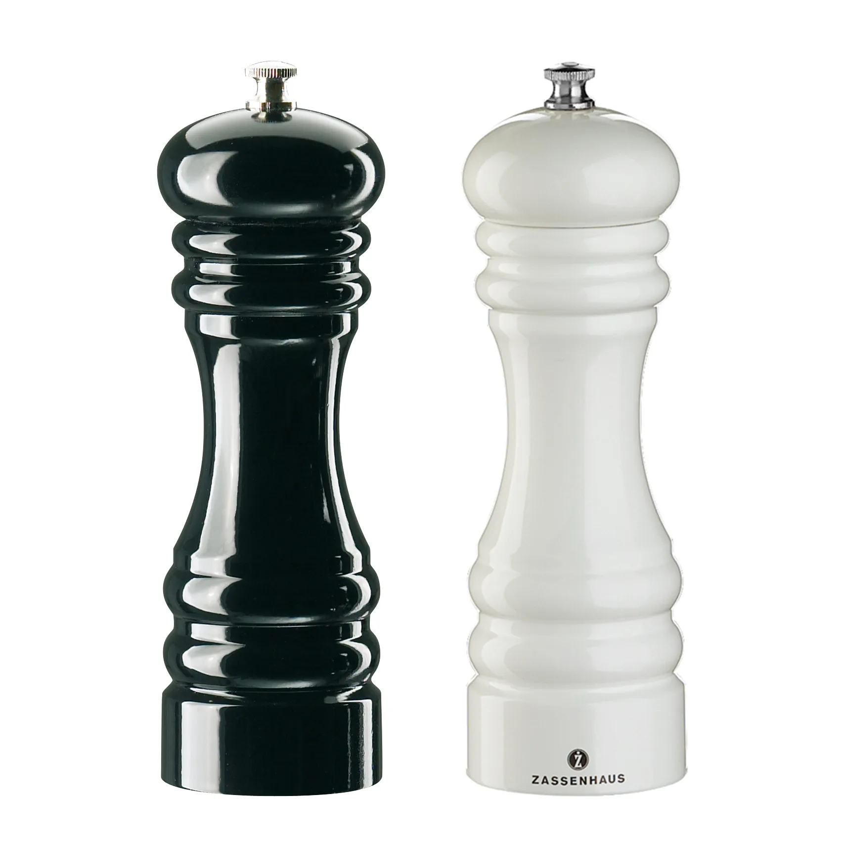Berlin salt- og pepperkvern sett, svart-hvit Zassenhaus