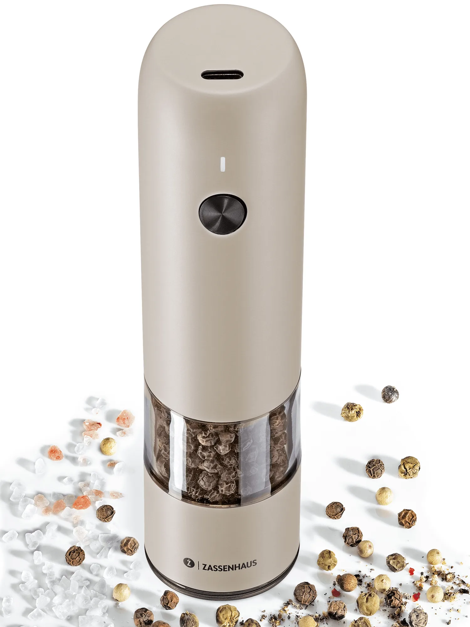 Köln elektrisk pepperkvern, Grå, 14 cm Zassenhaus