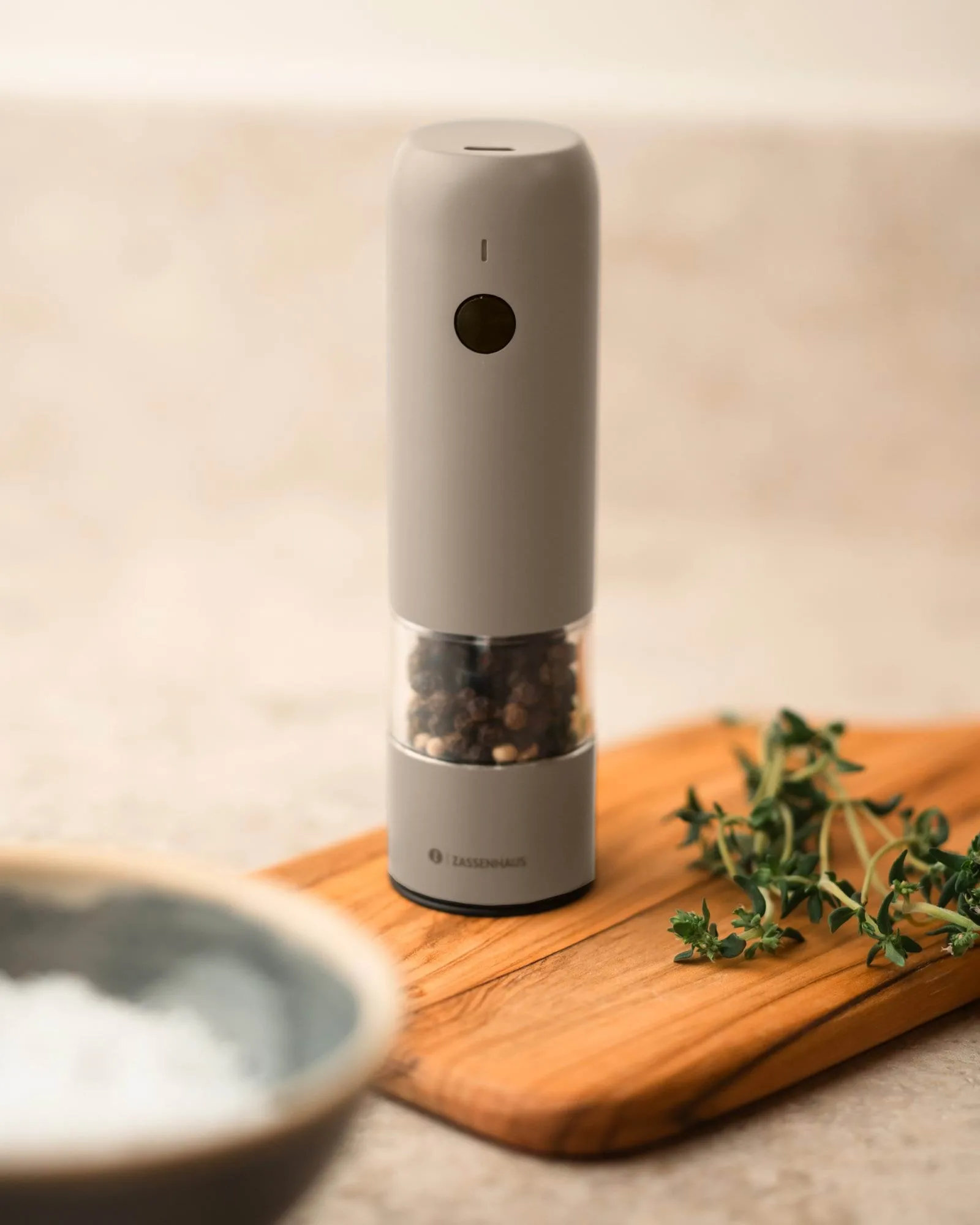 Köln elektrisk pepperkvern, Grå, 14 cm Zassenhaus
