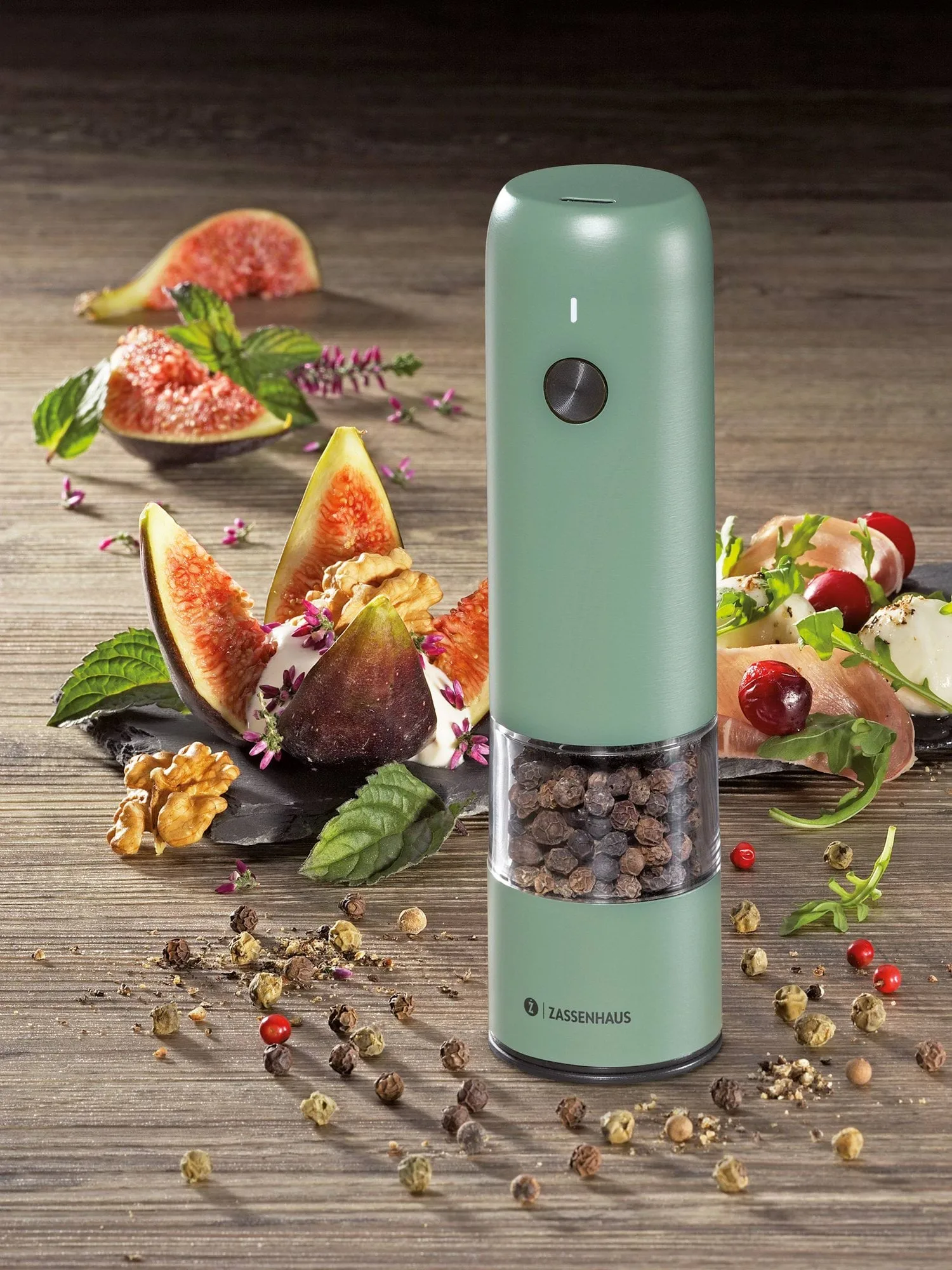 Köln elektrisk pepperkvern, Grønn, 14 cm Zassenhaus
