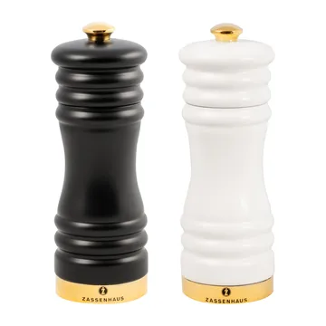 München salt- og pepperkvern matt 15 cm 2 deler - Sort-hvit-gull - Zassenhaus