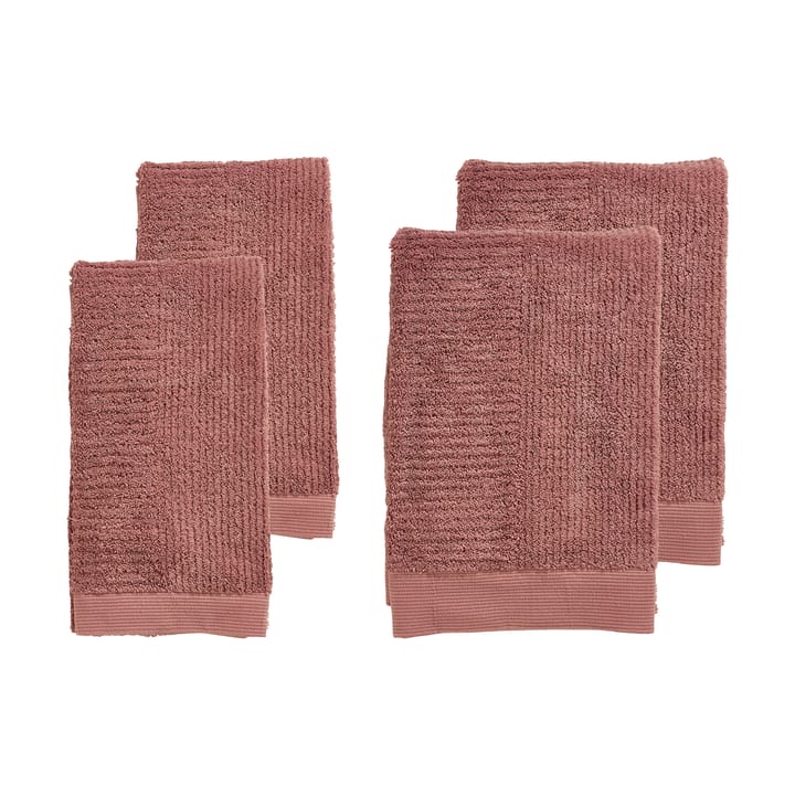 Klassisk håndklesett 4 deler - Peach red - Zone Denmark