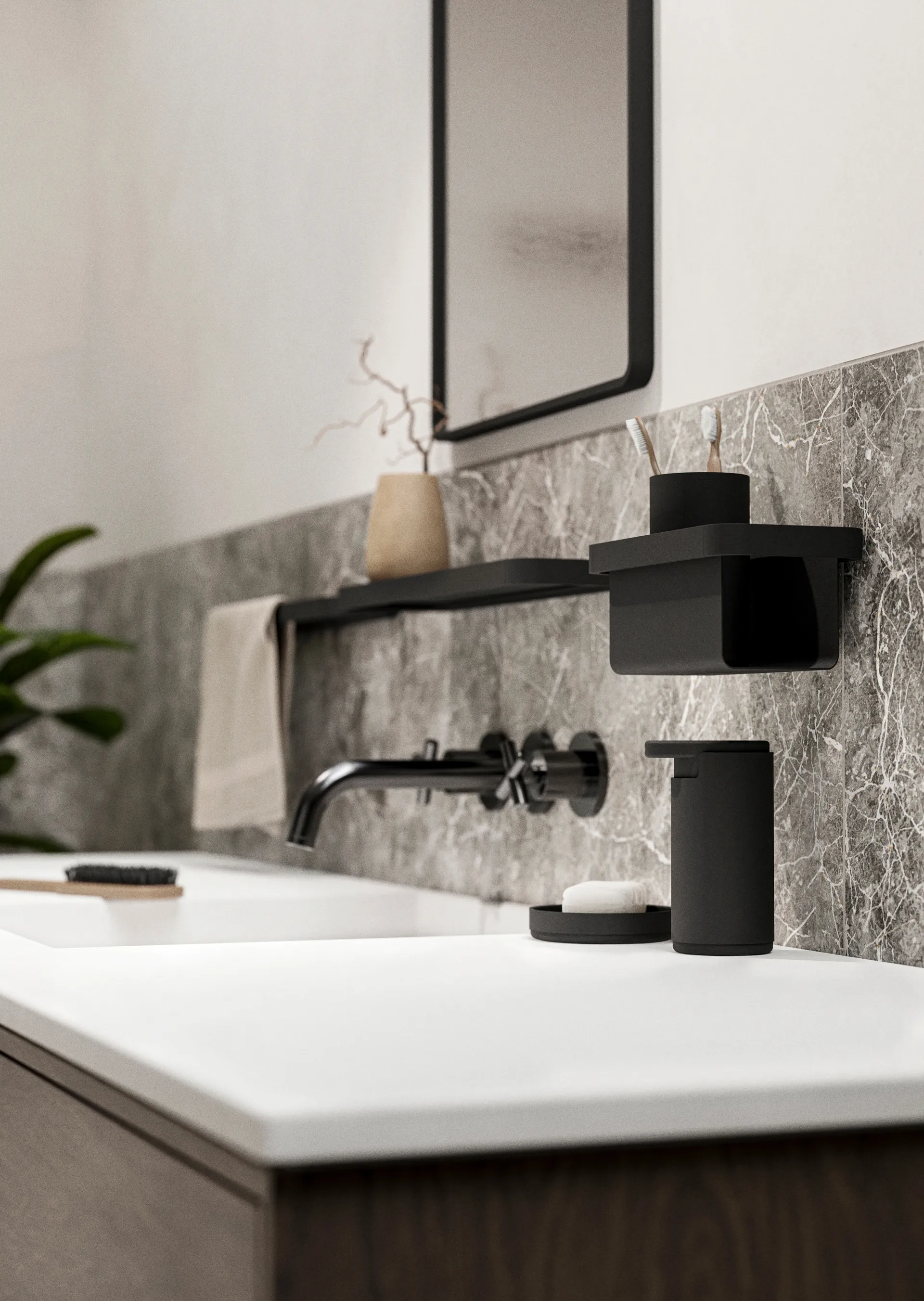 RIM dusjhylle høy 11 x 22 cm, Black Zone Denmark