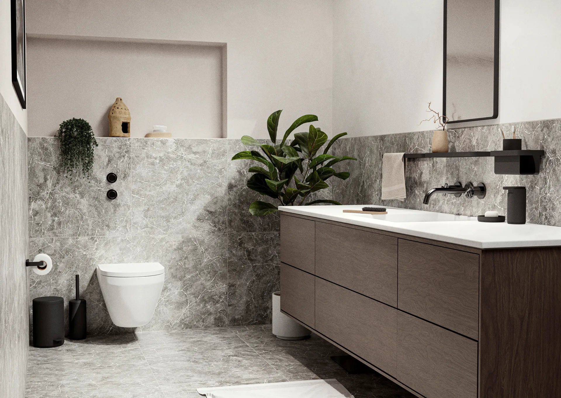 RIM dusjhylle høy 11 x 22 cm, Black Zone Denmark