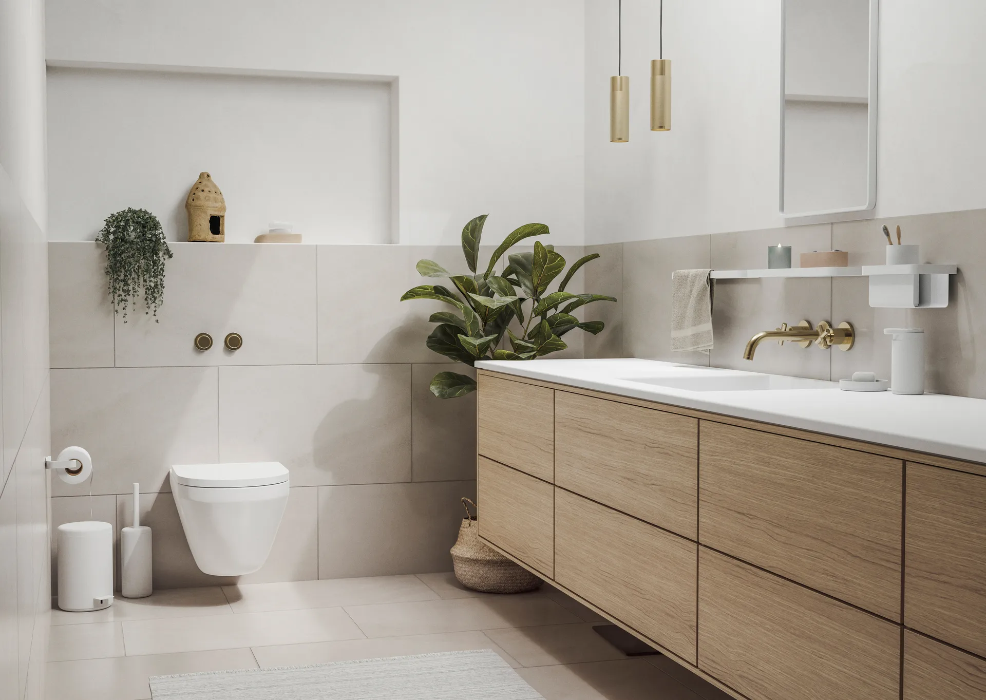 RIM håndklestang dobbel 12 x 44 cm, White Zone Denmark