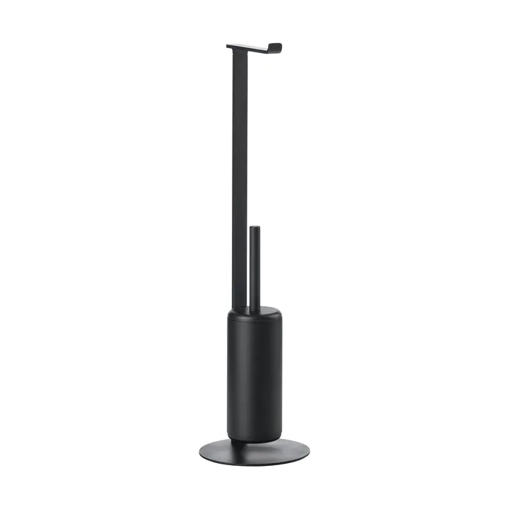 Rim toalettpapirholder med børste - Black - Zone Denmark