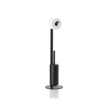 Rim toalettpapirholder med børste - Black - Zone Denmark