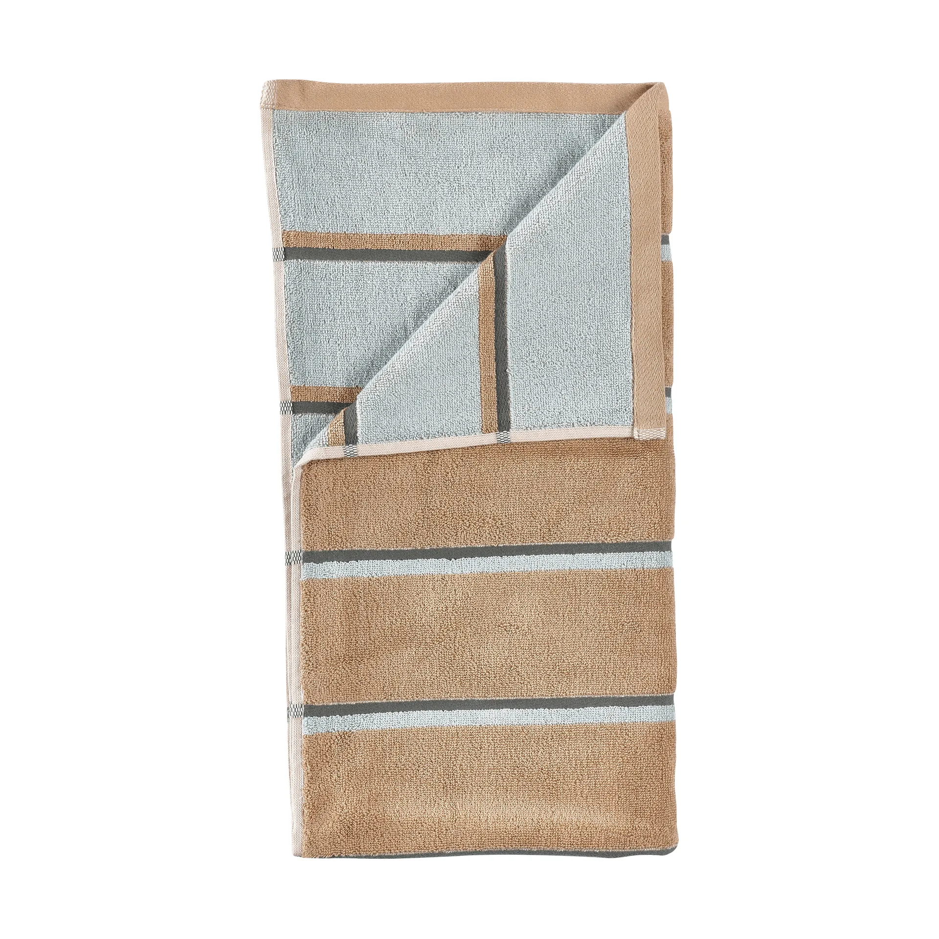 Sauna Håndkle, Camel-ice blue-olive green, 70x140 cm Zone Denmark