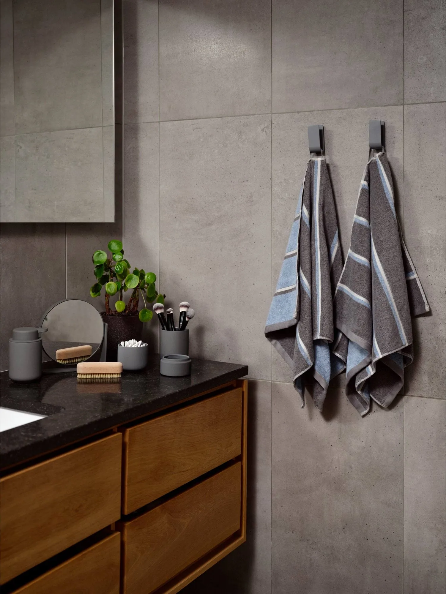 Sauna Håndkle, Grey-blue fog-soft grey, 50x100 cm Zone Denmark