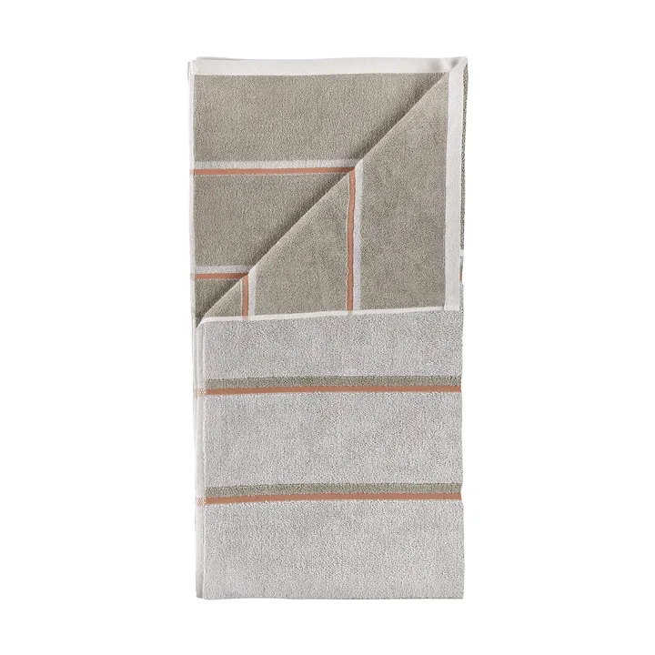 Sauna Håndkle - Soft grey–eucalyptus–terracotta, 70x140 cm - Zone Denmark